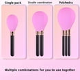 thumbnail image 3 of WWS Ensemble de Pinceaux de Maquillage 3 Pcs avec Support de Rangement de Voyage, Housse de Protection en Silicone, Capuchon Réutilisable Anti-Poussière (Rose), 3 of 4