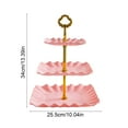 thumbnail image 3 of Three-Layer Fruit Serving Tray Stand | Multi-Layer Dessert, Candy & Snack Display | Heavy-Duty, Easy Assembly | For Wedding, Party, KTV, Living Room | 13.38x9.84in | Green, White, Pink | 1pc, 3 of 6