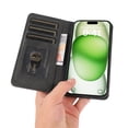 thumbnail image 5 of for iPhone 16 Plus Case, PU Leather Case, Vintage Wallet Case Book Folding Flip Case with Kickstand Card Holders Slots Magnetic Closure Protective Cover for iPhone 16 Plus, Black, 5 of 14