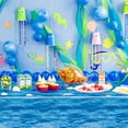 thumbnail image 6 of Hegbolke 4 Pack Ocean Wave Tablecloths - Disposable Plastic Ocean Water Table Cover for Ocean Under The Sea Beach Pool Mermaid Shark Birthday Party Decoration Supplies, 54" x 108", 6 of 7