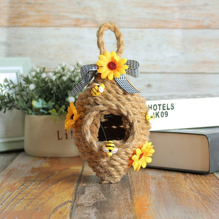 Rope Beehive, Bee Decor, Beehive for a Wreath, Bee Decor for Your Home,  Tiered Tray Bee Decor, Farmhouse Decor 