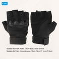 thumbnail image 2 of Uxcell Men's Outdoor Fingerless Gloves Half Finger Gloves Breathable Workout Gloves Black, M, 2 of 7