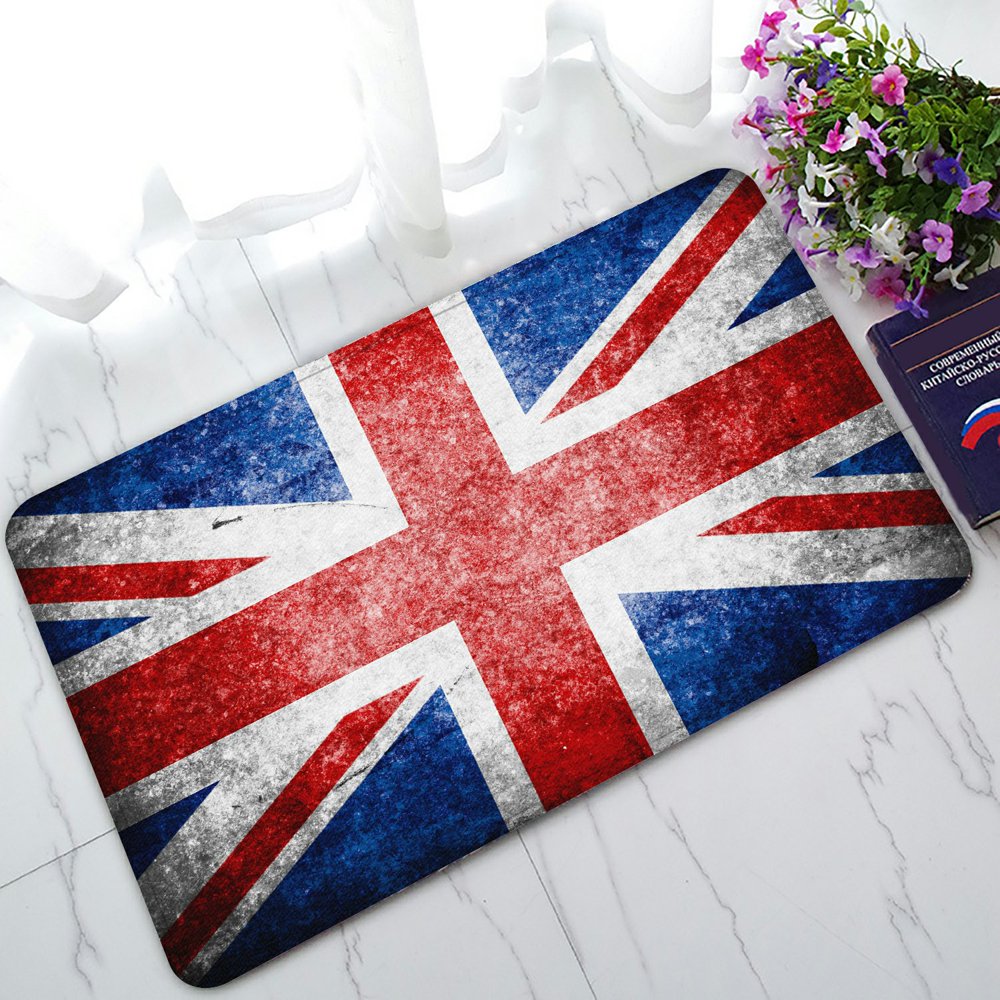 PHFZK British Flag Doormat, Union Jack Flag Vintage Style Doormat