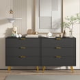 thumbnail image 2 of 6 Drawer Double Dresser for Bedroom, Fluted Chest of Drawers, Wood Storage Cabinet for Bedroom, Living Room, 2 of 8