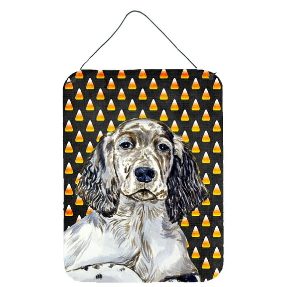 English Setter Candy Corn Halloween Portrait Wall or Door Hanging Prints