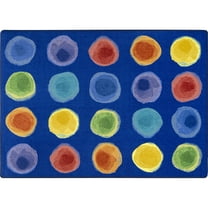 Watercolor Spots 5'4" x 7'8" area rug in color Rainbow