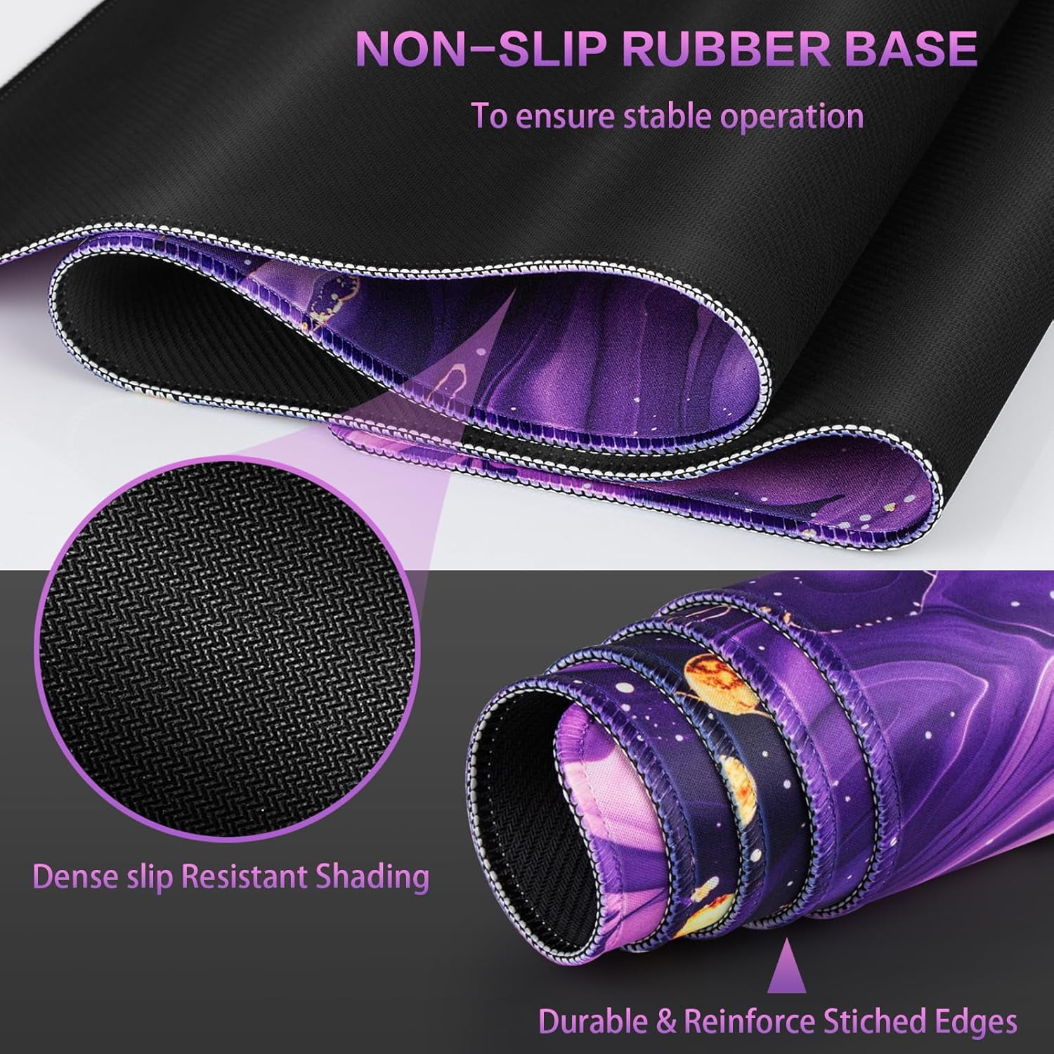 Gaming Mouse Pad, 31.5x15.7inch Large Extended Mousepad Big Computer Desk Mat for Keyboard and Mouse Full Desk Mouse Mat with Non-Slip & Rubber Base