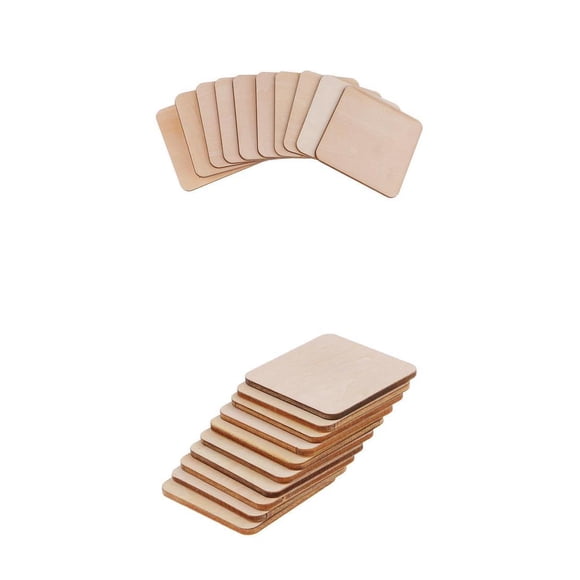 Piezas de madera natural, placa cuadrada de madera, artesanía de madera, piezas de madera sin terminar, placa de madera en blanco, letrero de madera en blanco, adornos de madera, scrapbooking