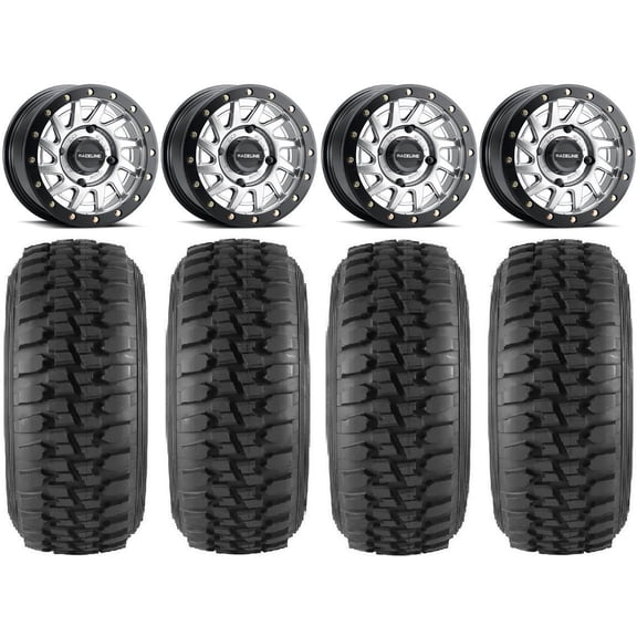 Raceline Squad Bdlk 15" Wheels Si  10mm 33" Desert Series Tires Can-Am Commander Maverick Renegade Outlander Defender