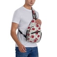 thumbnail image 3 of Lsque Leaves And Anemone Flowers In Red Grey Pattern Cross Chest Bag Diagonally – Premium Durable Front Chest Sling with Adjustable Padded Strap, High-Capacity Storage, 3 of 3