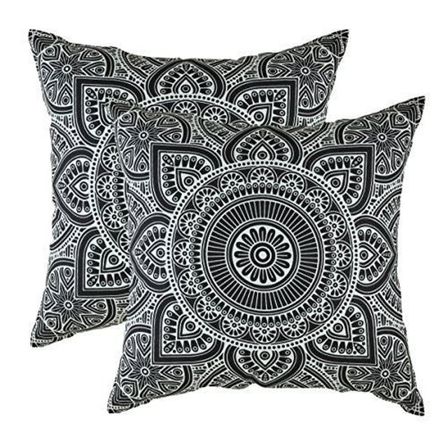 TreeWool (Pack of 2) Mandala Accent Cotton Decorative Square Throw