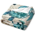 thumbnail image 3 of Sea Turtle Blanket Ocean Super Soft Fleece Throw Blanket 40" x 50", Fuzzy Microfiber Flannel Cozy Warm Blanket, for Couch Bed Sofa(Sea Turtle,40" x 50"), 3 of 6