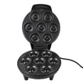 thumbnail image 2 of Mini máquina para hacer donuts, 1200 W, 7 agujeros, prensa eléctrica para donuts con revestimiento antiadherente para desayunos, postres, bocadillos, color negro, 2 of 15