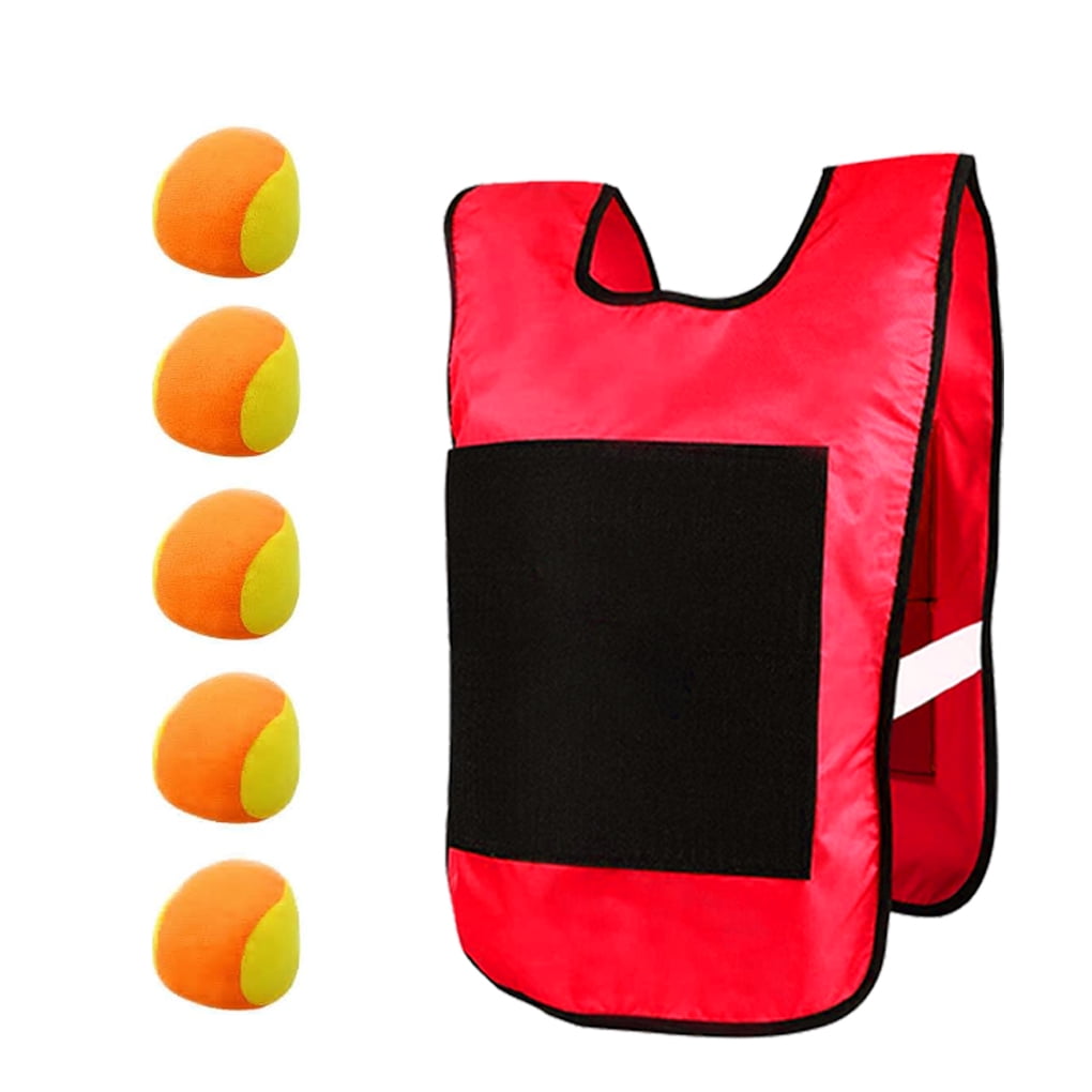 TureClos Dodgeball Sticky Vest Outdoor Throwing Ball and Playing Vest Kit Children Ball Game