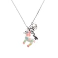 thumbnail image 2 of Delight Jewelry Resin Pastel Paint Pony - Love and Lock Charm Necklace, 18"+1", 2 of 4
