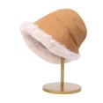 thumbnail image 1 of CSChome Plush Bucket Hat Women Winter Fisherman Hat - Faux Fur Decor Color Matching Windproof, 1 of 7