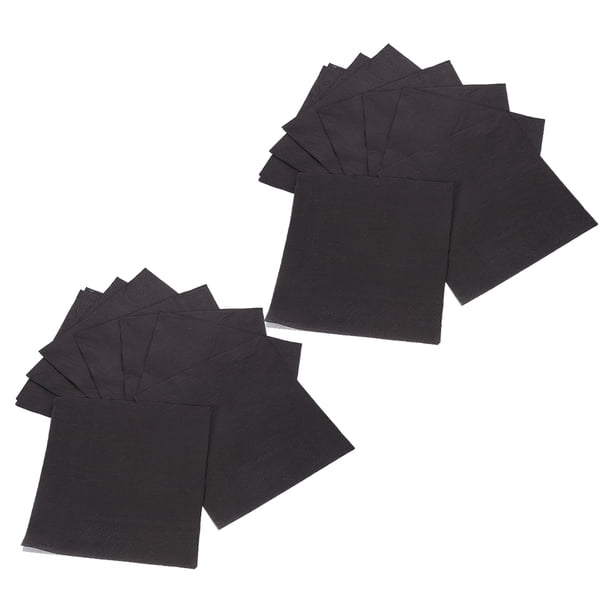 unbranded 60Ud Servilletas Negras De Pulpa De Madera Resistentes Para Fiestas Y Reuniones Sociales