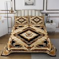 thumbnail image 1 of Bohemian Quilt Set Queen Size Boho Aztec Striped Bedspread Western Farmstyle Bed Set Tribe Geometry Print Quilt Set Exotic Southwestern Decor Bedding, 1 of 5