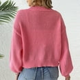 thumbnail image 7 of Hxshgdsn Cropped Knit Cardigan Sweaters For Women With Bow Tie Open Front Bell Sleeves Trendy Fall Outfits Hot Pink Xl, 7 of 7