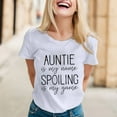 thumbnail image 2 of OSOLU Auntie Is My Name Spoiling Is My Game Shirt For Women Funny Letter Print Tee Aunt Casual T-Shirt Short Sleeve Tee Tops Birthday Dailywear, 2 of 4