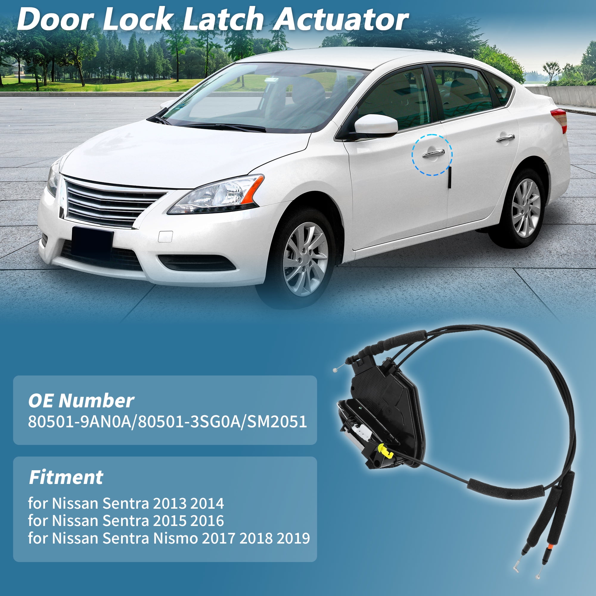 Unique Bargains Power Door Lock Latch Actuator for Nissan Sentra 2013-2019 Left Side