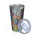 thumbnail image 2 of 16oz Tumblers Blue Pioneer Flower and Paisley Pattern Stainless Steel Vacuum Insulated Double Wall Travel Tumbler Cups Mug with Lid and Straw,Cleaning Brush for Coffee,Tea, 2 of 4