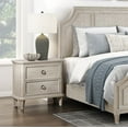 thumbnail image 2 of 4pc Bedroom Set Traditional Queen Bed Nightstand Dresser Mirror Light Brown Wooden Furniture Clipped Corners, 2 of 6