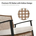 thumbnail image 4 of LAUSAINT HOME 3 Pieces Patio Outdoor Conversation Set with 2-Tier Coffee Table, PE Wicker Rocking Chairs with Beige Cushions, 4 of 8