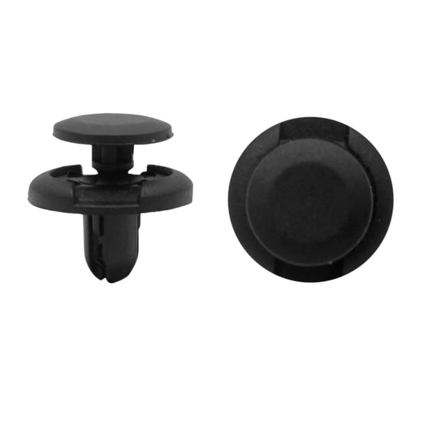100 pcs 7.5mm Diámetro de orificio de fijación Remaches negros Guardabarros coche empuje en clips