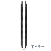 Sound Town 2-pack 18U Steel Rack Rails, with Black Powder Coated Finish and Screws (ST-RR-18U)