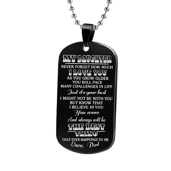 Pompotops Stainless Steel Lettering Necklace My Daughter I Love You Necklace Birthday Anniversary Jewelry Gift for Daughter