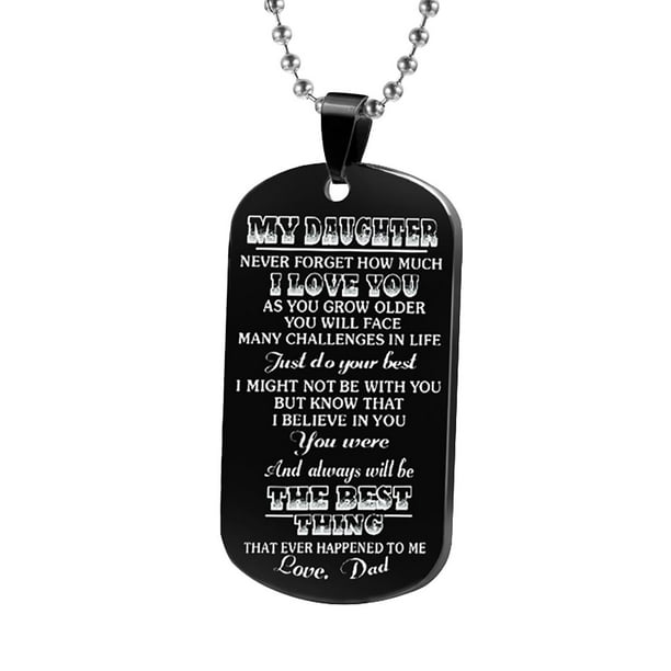 Collar para mujer, joyería para mujer, joyería de acero inoxidable para mujer, collar militar para mi hijo, regalo de letras de acero inoxidable, collar de marca militar