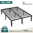 thumbnail image 6 of EDX 14 Inches Full Bed Frame, Heavy Duty Metal Platform with Storage Space Under Frame, No Box Spring Needed Full Size Bed Frame, Black, 6 of 6