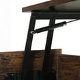 thumbnail image 6 of DWVO Lift Top Coffee Table with LED Lights, Farmhouse Center Table for Living Room, Rustic Brown, 6 of 10