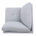 Bridger Fabric Sectional Couch with Ottoman, Light Grey