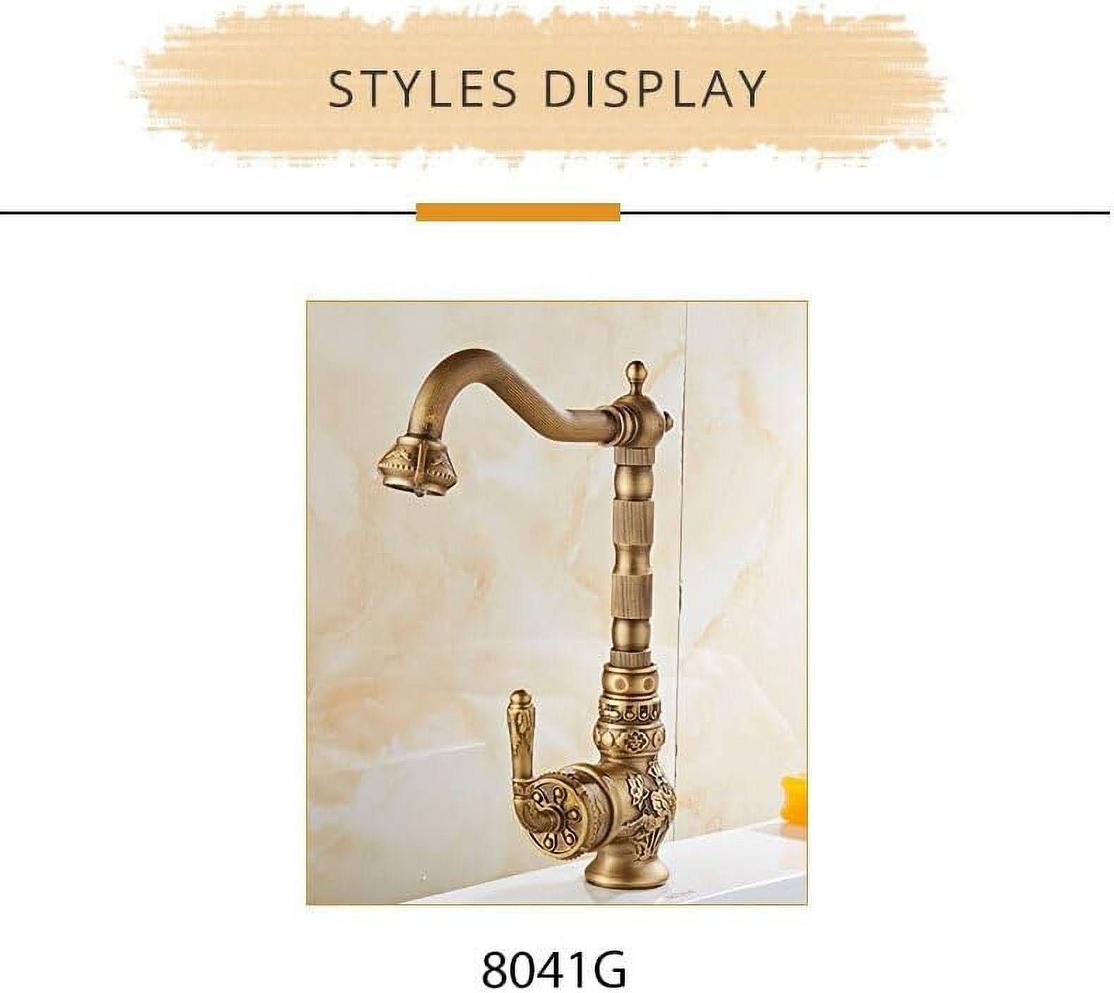 Basin Faucet Bathroom Sink Faucet Single Handle Brass and Ceramic Gold Vintage Hot Cold Mixer Tap Crane Luxury Gold Finished