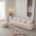 thumbnail image 2 of 114.5" Modular L Shaped Sofa Modern Chenille Sofa Couch Reversible Ottoman With Storage Removable and Washable Cushions Sofa With USB Ports & Cup Holder for Living Room, Beige, 2 of 7