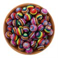 thumbnail image 3 of 20 piezas nuevas de 15 MM con patrón de silicona, cuentas espaciadoras redondas para hacer joyas, llaveros, collares, pulseras, accesorios de joyería, 3 of 5