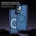thumbnail image 6 of Magnetic Clear Case for Samsung Galaxy S25, Hybrid Protective Silicone Bumper, Slim Smooth Sleek Matte Frosted Case for Men Women for Samsung Galaxy S25, Blue, 6 of 7