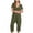 Army Green, variant on Diufon Womens Casual Rompers Solid Color Capris Playsuits V Neck Short Sleeve Bodysuits with Pockets