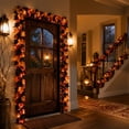 thumbnail image 5 of Yyuenw 69in Black Artificial Maple Leaf Garland Halloween Front Door Fireplace Fall Pumpkin Season Hanging Decor Vine, 5 of 6