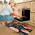 thumbnail image 4 of Kitchen Rugs and Mats【2 PCS】 Farmhouse Kitchen Decor, Non Skid Washable Black Kitchen Mat Soft Super Absorbent Kitchen Mat Runner Set Doormat Bathroom,Meat Design (Black1.7 x47+17.7"x23.6"), 4 of 5