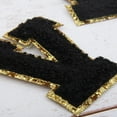 thumbnail image 3 of 3 Pack Chenille Iron On Glitter Varsity Letter "V" Patches - Black Chenille Fabric With Gold Glitter Trim - Sew or Iron on - 5.5 cm Tall, 3 of 9