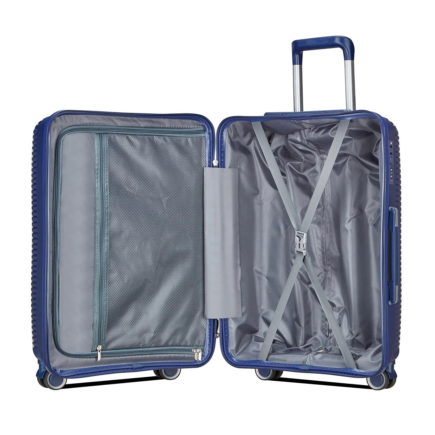 TRAVLR 100% PP break resistant lightweight expandable 20" carryon cabin luggage trolley Off White.