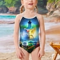 thumbnail image 2 of Ninjago Girls Swimsuits One Piece Bathing Suit Cute Toddler Kids Pool Beach Swimwear Quick Dry 3-8 Years, 2 of 6