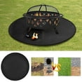 thumbnail image 6 of 24/36/48" Fire Pit Mat, Black Round Fireproof Under Grill Mat Heat Insulated Indoor Fireplace Pad Protector for Decks/Patios/Grass/BBQ, Portable Reusable Oil-Proof and Waterproof, 6 of 8