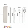 thumbnail image 6 of LNKOO 8 Pcs Portable Cutlery Set Flatware Set Eco Friendly Travel Cutlery Stainless Steel Utensils for Camping Car or Office & School Cafeteria Reusable Cutlery Set, 6 of 7