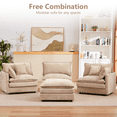 thumbnail image 2 of QuzyAor 35" Upholstered Ottoman Module, Chenille Square Footrest for Modular Sectional Sofa, Single Couch Seat for Living Room Bedroom,Light Coffee, 2 of 6