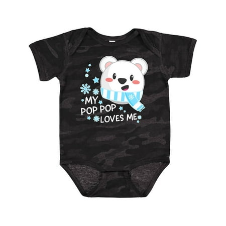 

Inktastic My Pop Pop Loves Me- Polar Bear Gift Baby Boy or Baby Girl Bodysuit