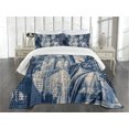 thumbnail image 3 of Ambesonne United States Quilted Bedspread Set 3 Pcs, NY Liberty, Queen Size, Dark Blue Purplegrey, 3 of 5